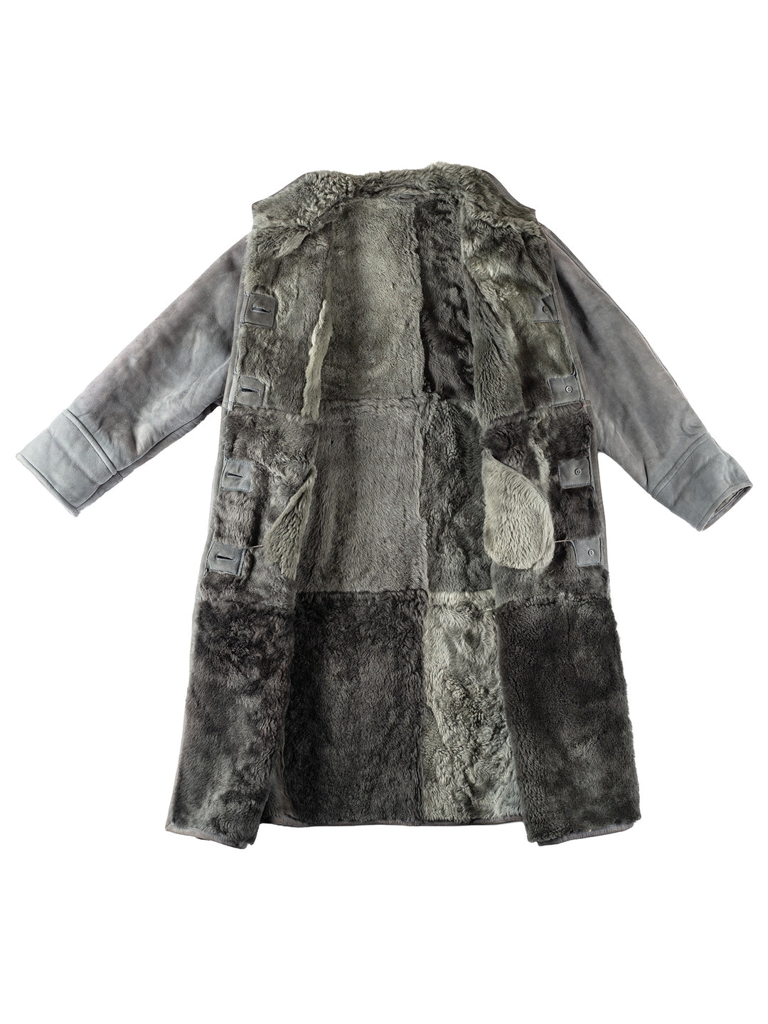 Vintage 80's Women Sheepskin Coat in GrayMN163