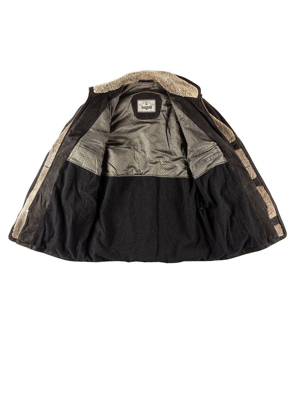 Vintage 90's Men Suede Coat in BlackVN231