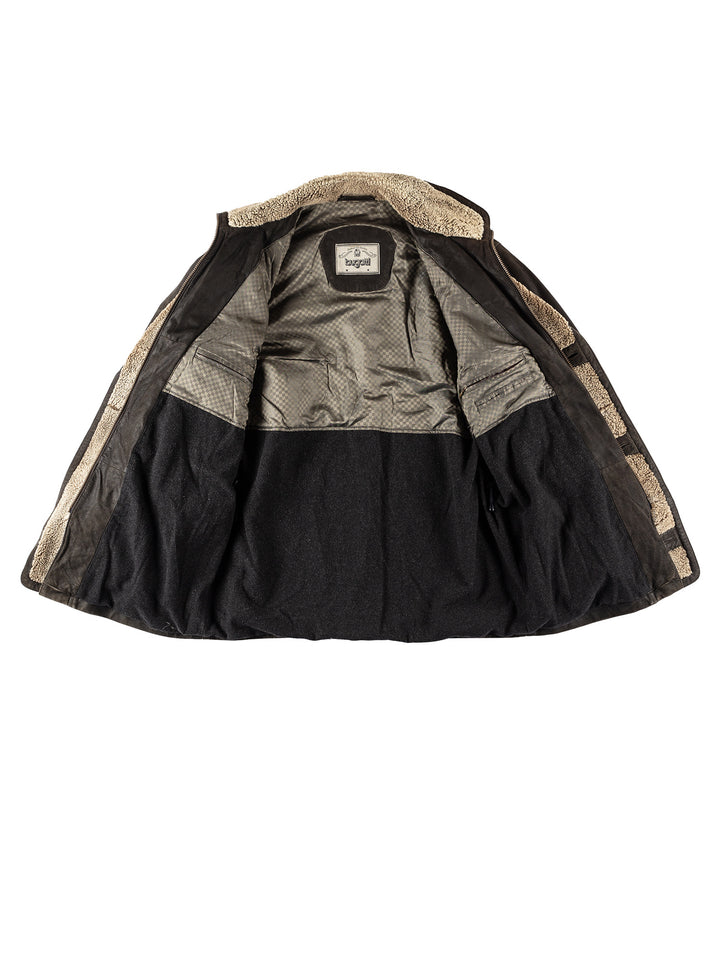 Vintage 90's Men Suede Coat in BlackVN231