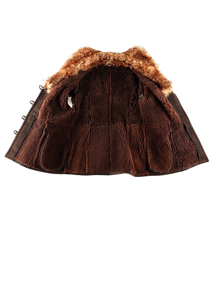 Vintage 80's Women Sheepskin Coat in BrownMN249