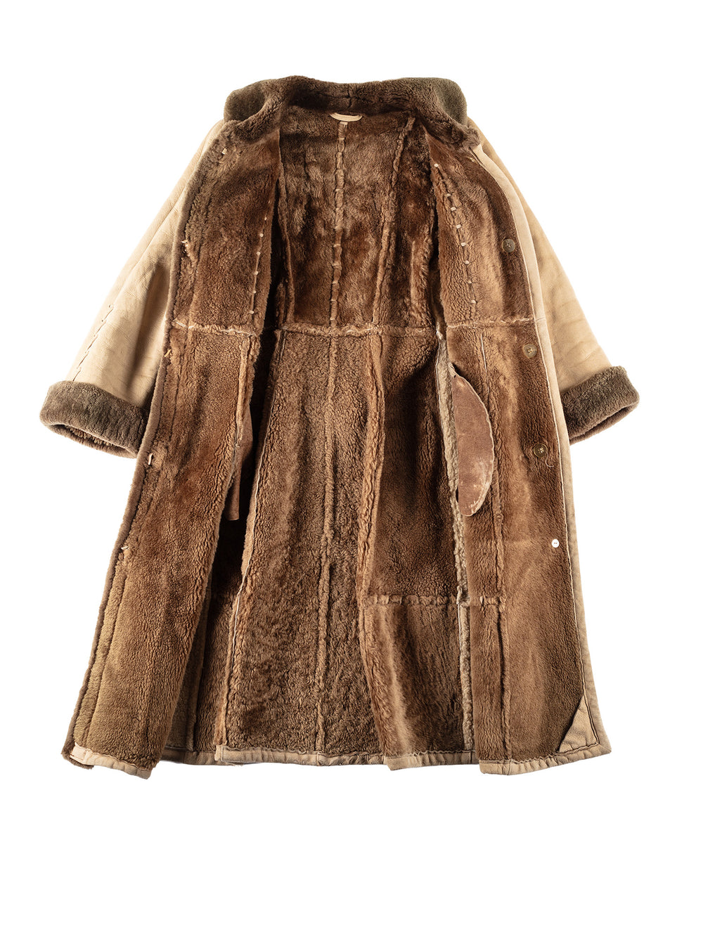 Vintage 90's Men Sheepskin Coat in BeigeMN187