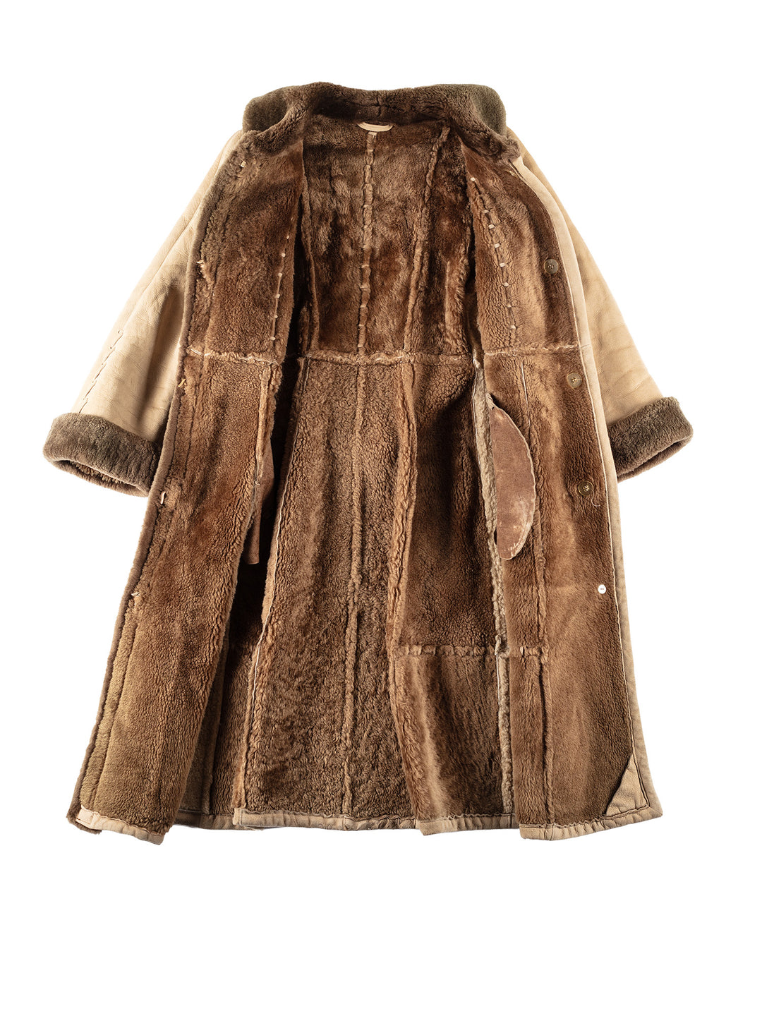 Vintage 90's Men Sheepskin Coat in BeigeMN187