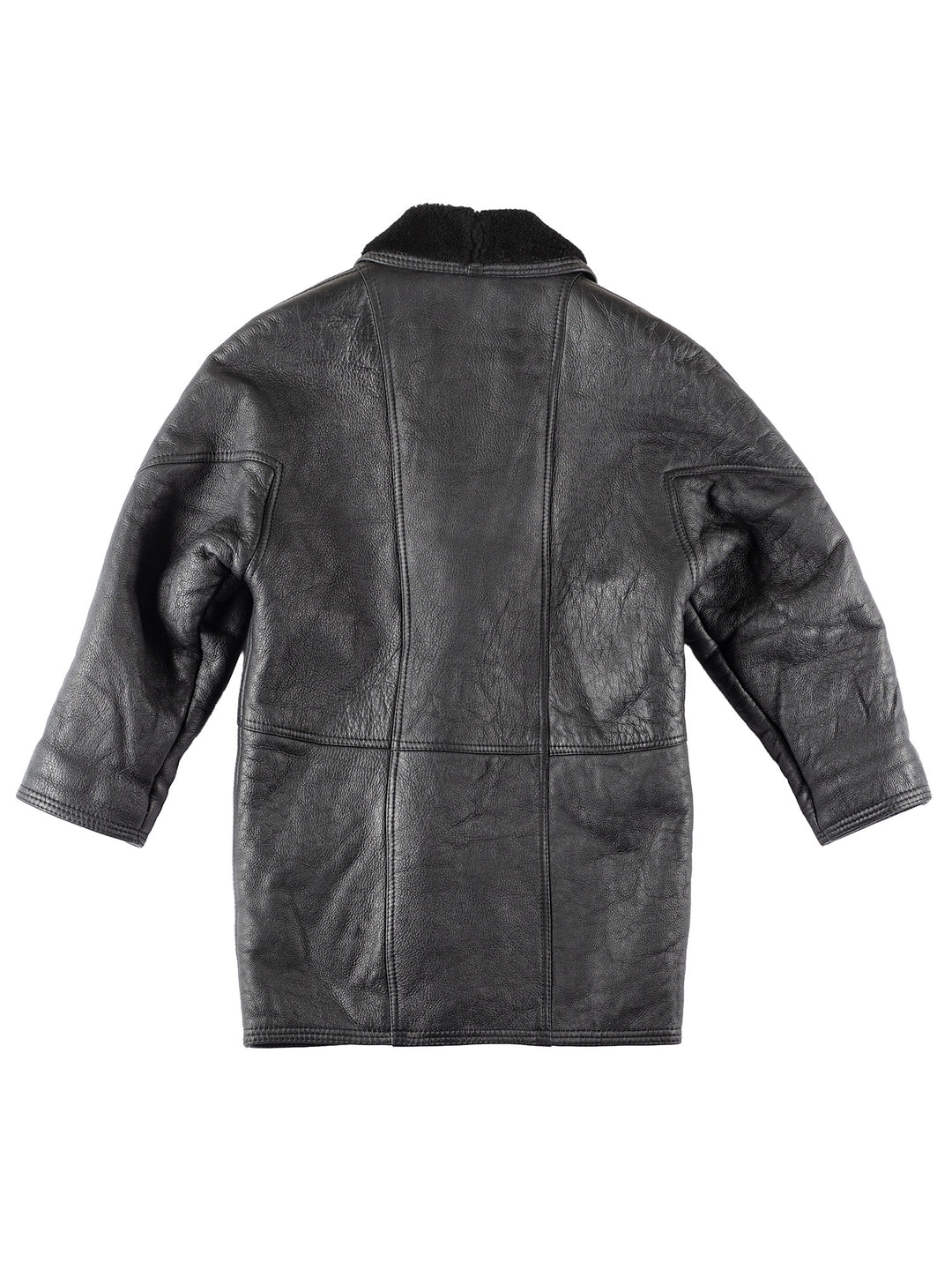 Vintage 80's Women Sheepskin Coat in Black
