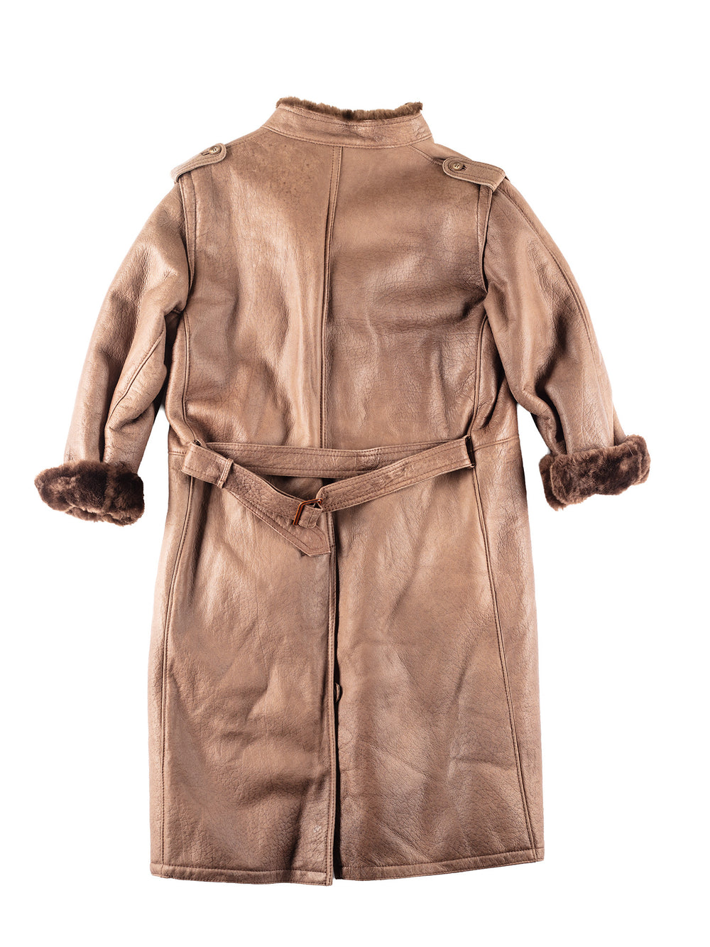 Vintage 80's Men Sheepskin Coat in Brown