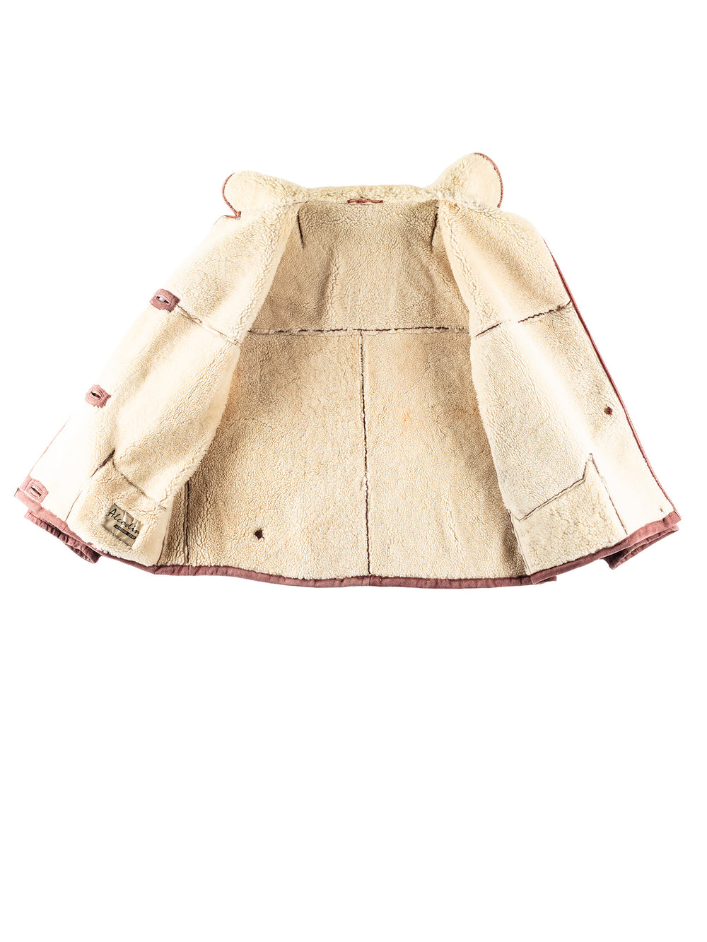 Vintage 80's Women Sheepskin Jacket in RedMN250