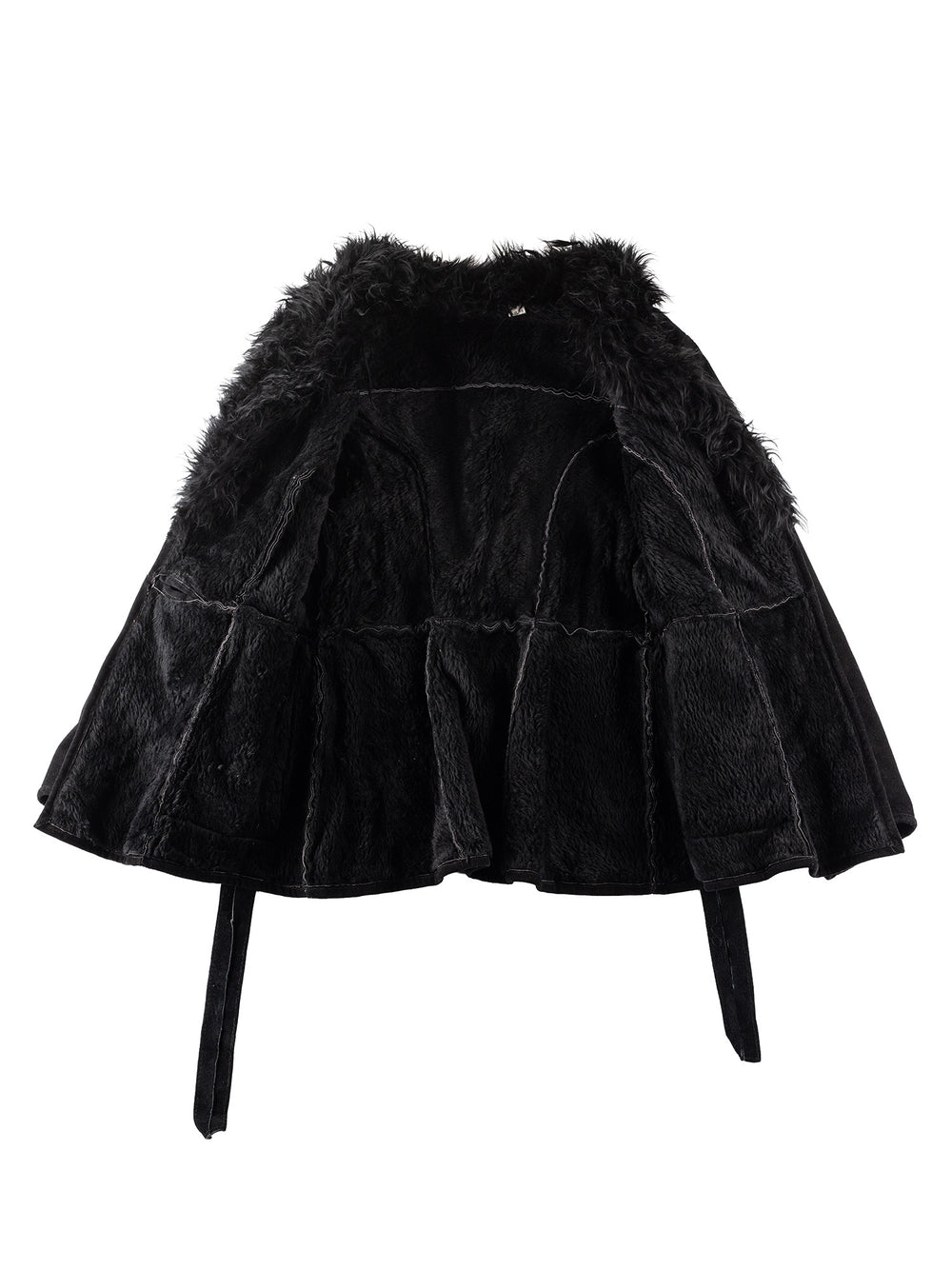 Vintage 70's Women Faux Sheepskin Coat in BlackMN245