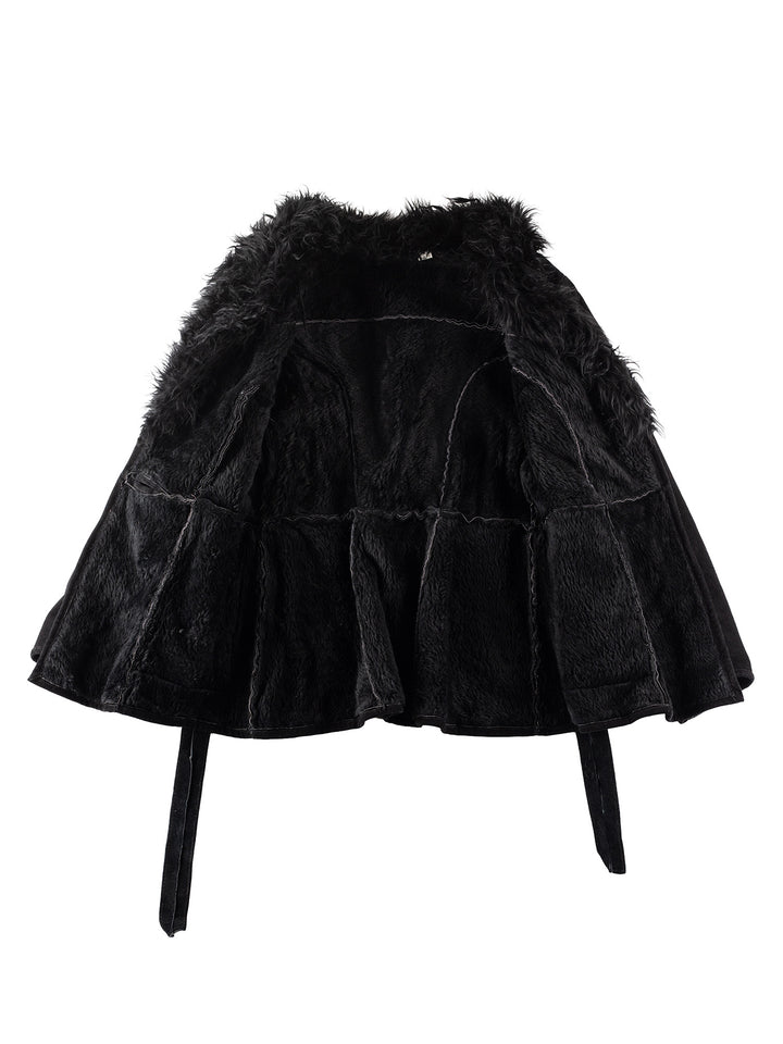 Vintage 70's Women Faux Sheepskin Coat in BlackMN245