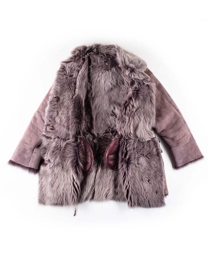 Vintage 70's Women Fur Coat in PurpleMN142
