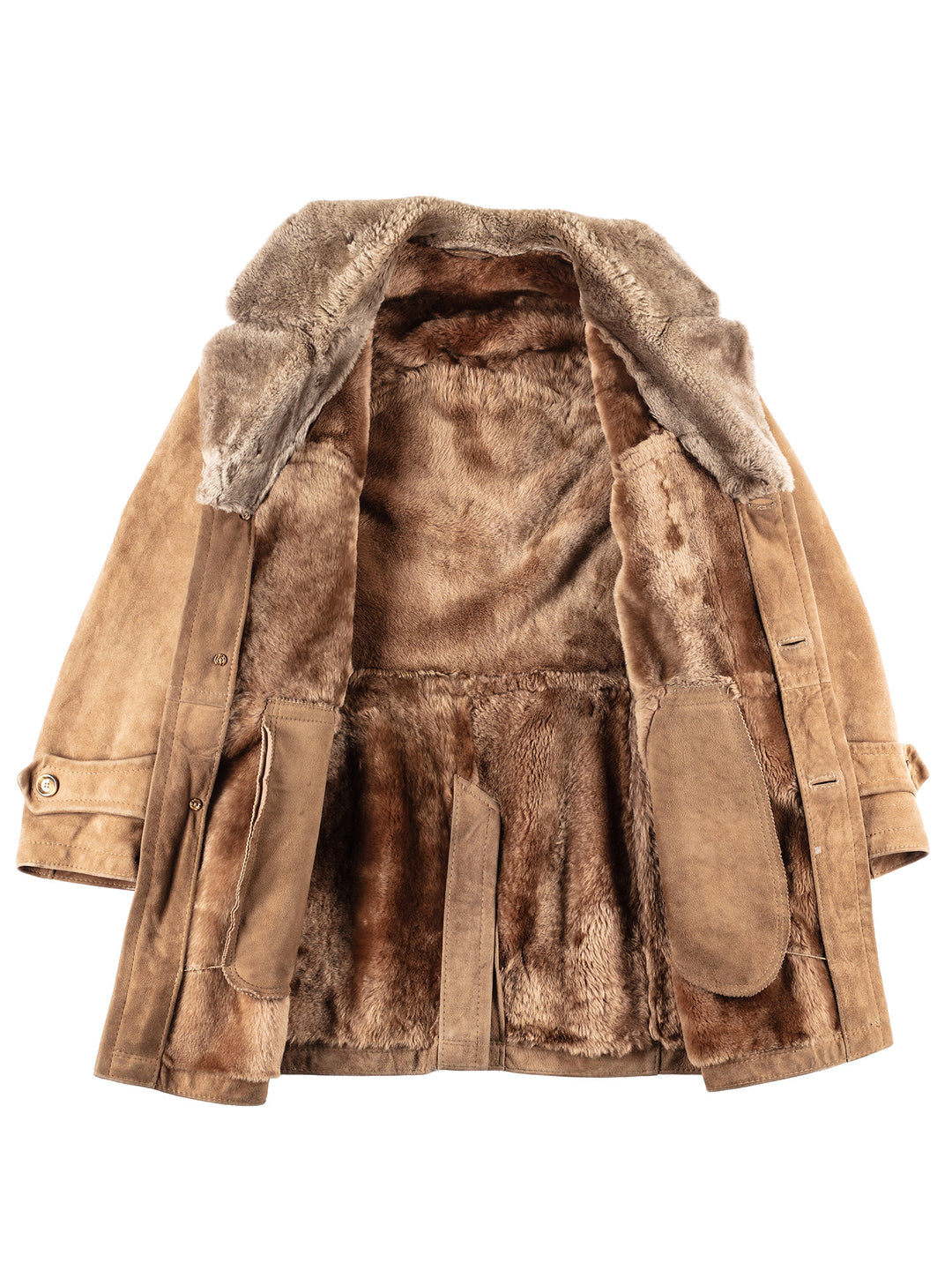 Vintage 70's Men Sheepskin Coat in Brown