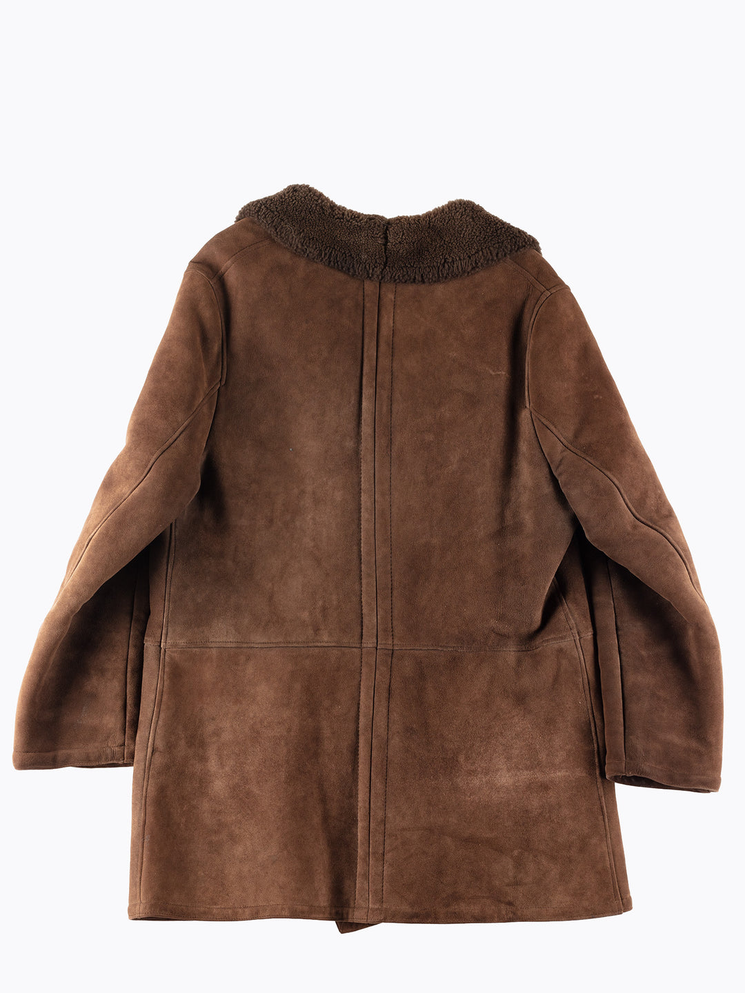 Vintage 70's Men Sheepskin Shearling Coat in Brown