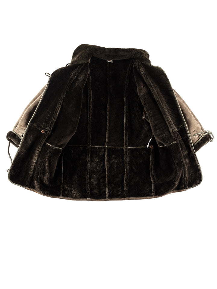 Vintage 80's Women Sheepskin Coat in GreenMN251
