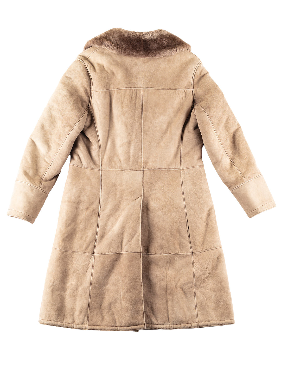 Vintage 70's Women Sheepskin Coat in Beige