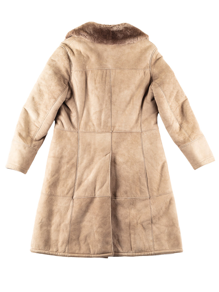 Vintage 70's Women Sheepskin Coat in Beige