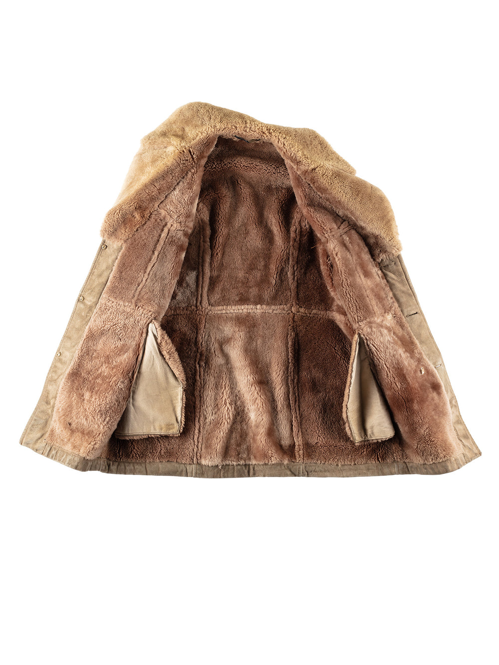 Vintage 80's Men Sheepskin Coat in BeigeVN201