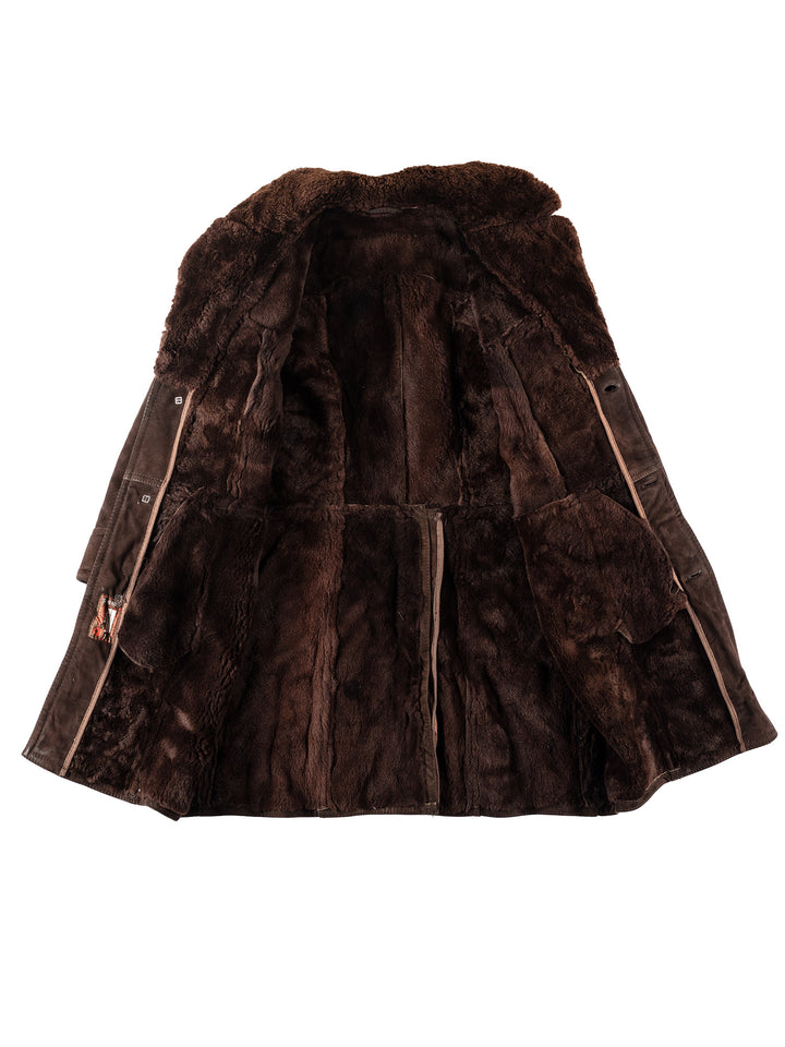 Vintage 70's Men Sheepskin Coat in BrownVN125