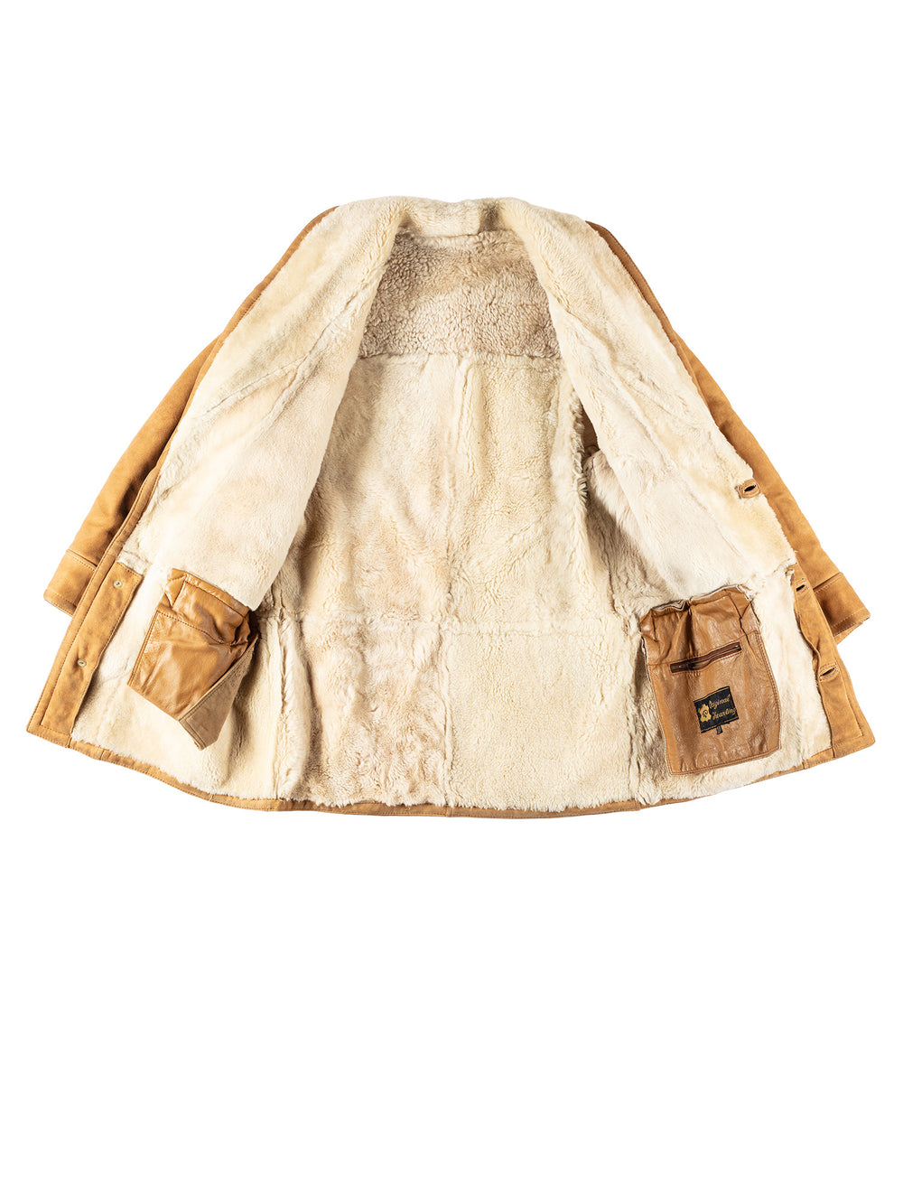 Vintage 80's Men Sheepskin Coat in BeigeVN106
