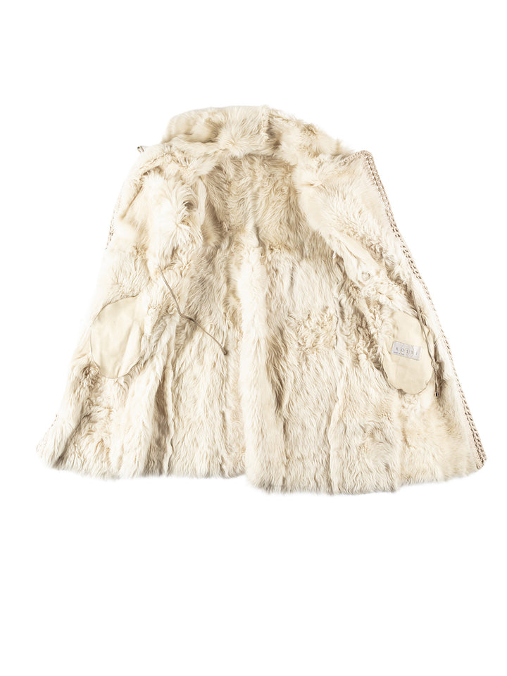 Vintage 70's Women Sheepskin Coat in BeigeMN326