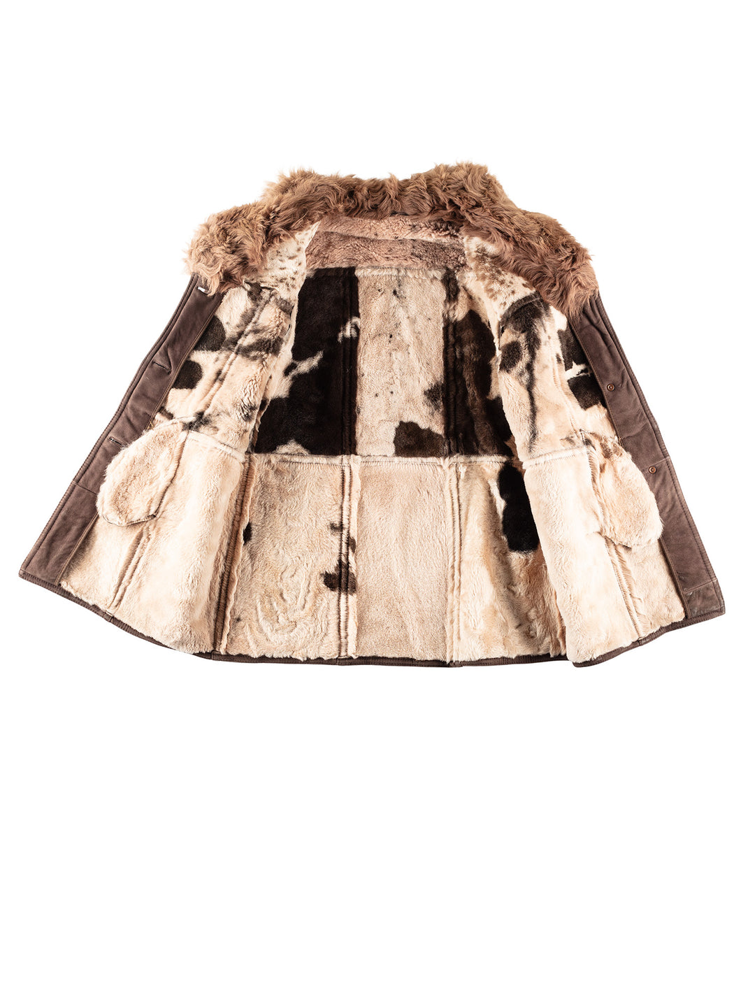 Vintage 80's Women Sheepskin Coat in BrownMN247