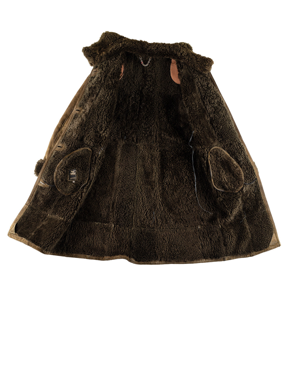 Vintage 80's Women Sheepskin Coat in GreenMN435