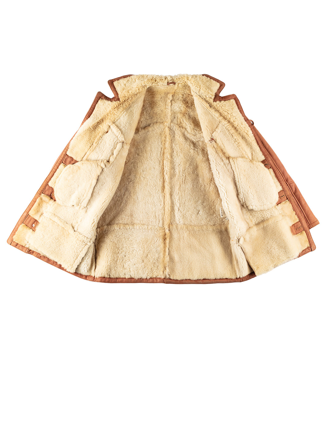 Vintage 80's Men Sheepskin Coat in BrownVN193