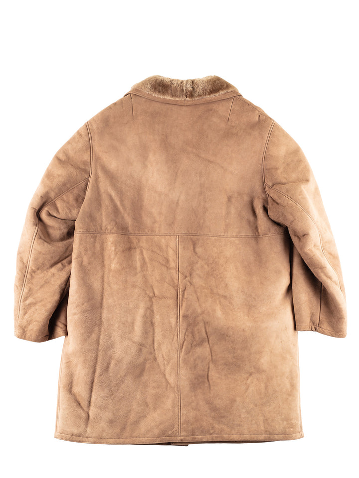 Vintage 70's Men Sheepskin Coat in Beige