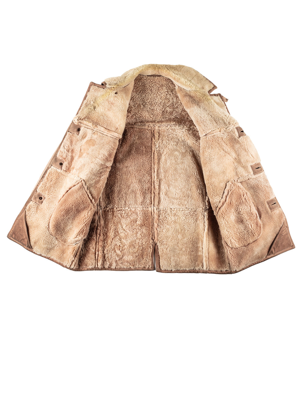 Vintage 80's Men Sheepskin Coat in BeigeVN224