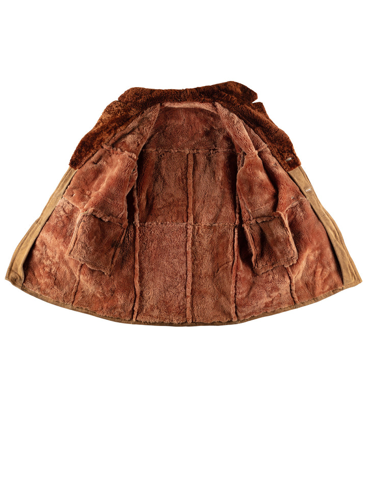 Vintage 70's Men Sheepskin Coat in BrownVN501