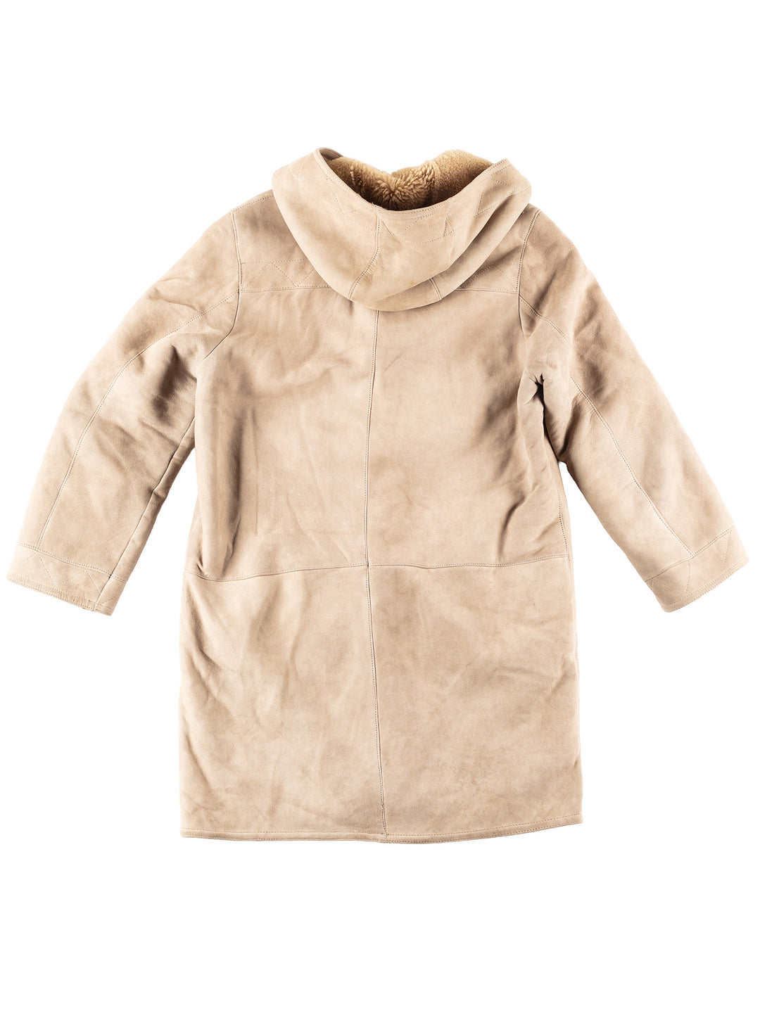 Vintage 80's Women Sheepskin Coat in Beige