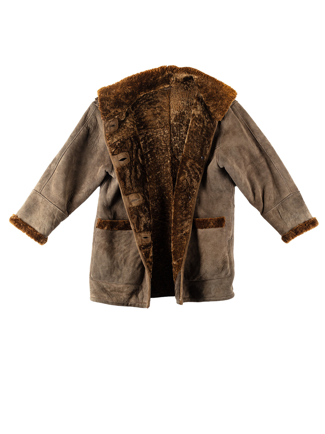 Vintage 80's Women Sheepskin Coat in BrownMN179