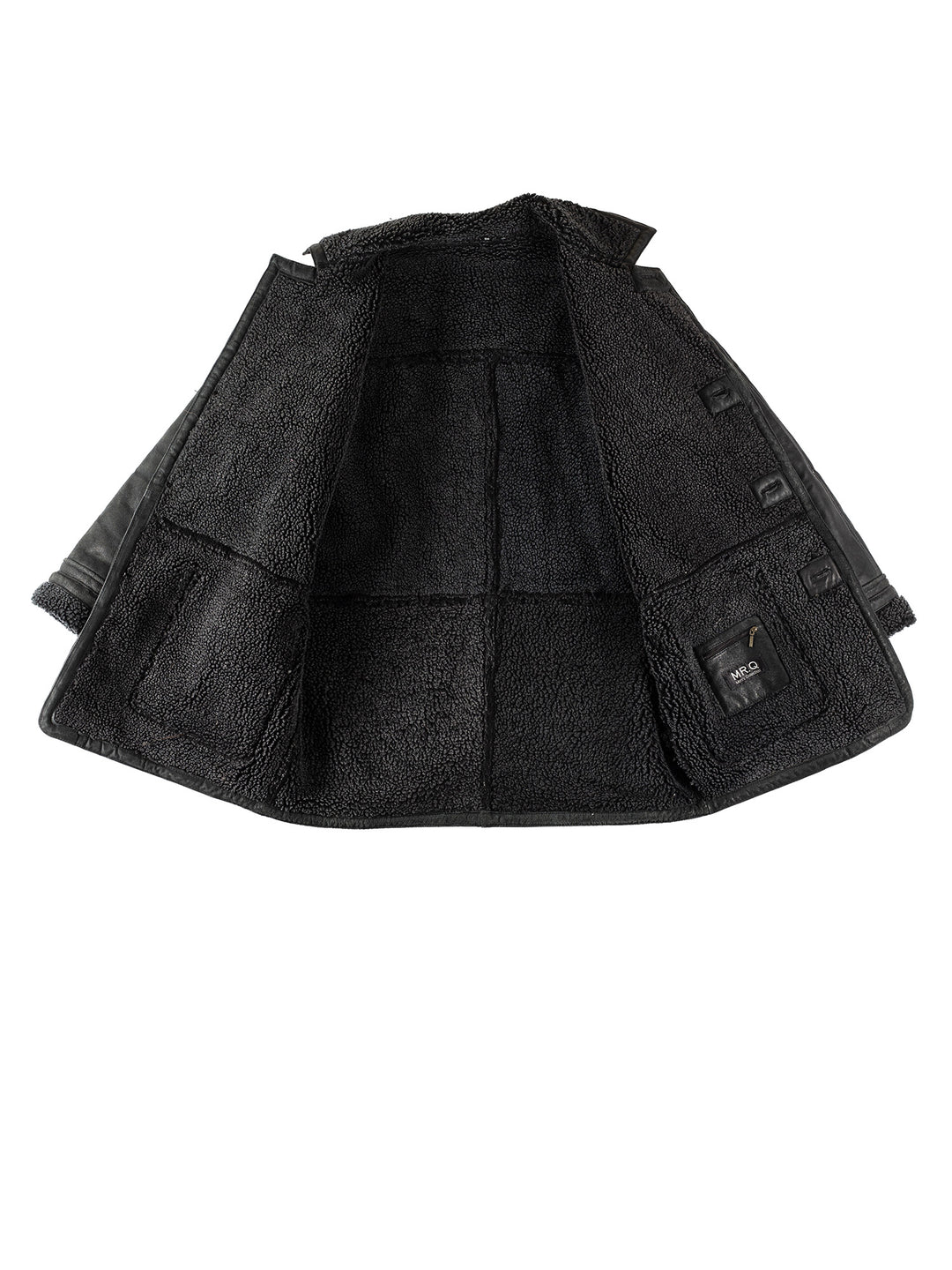 Vintage 80's Men Faux Sheepskin Coat in BlackVN370