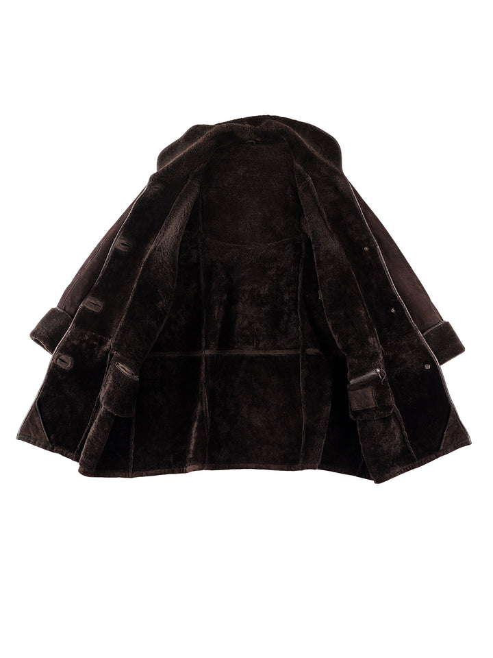 Vintage 90's Women Sheepskin Coat in BrownMN205