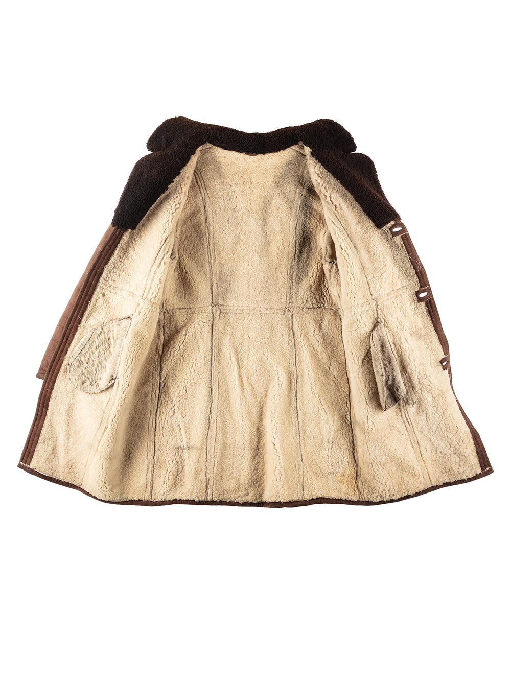 Vintage 80's Men Sheepskin Coat in BrownVN202