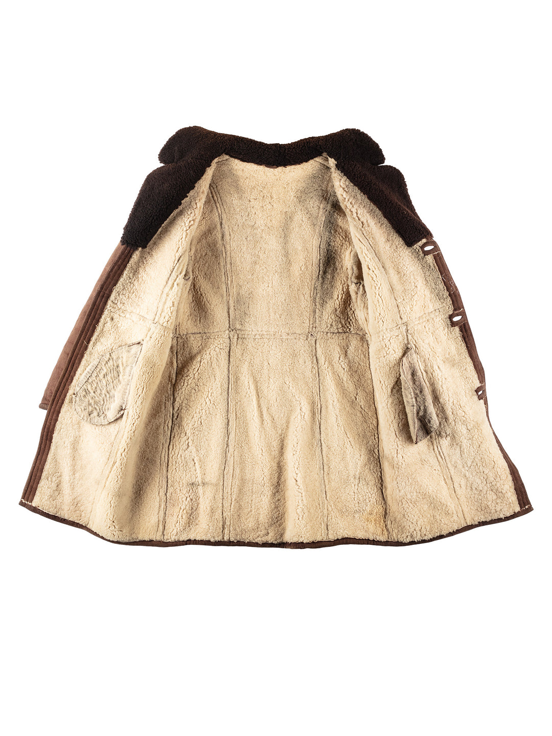 Vintage 80's Men Sheepskin Coat in BrownVN202