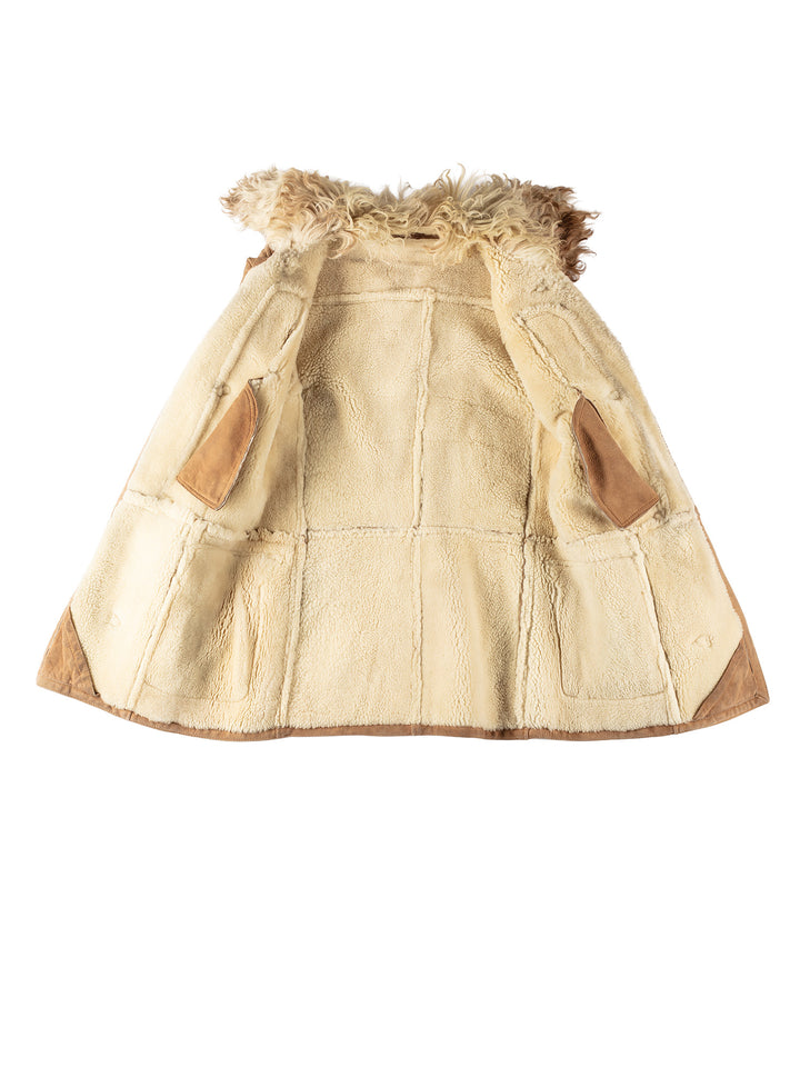 Vintage 70's Women Sheepskin Coat in BeigeMN233