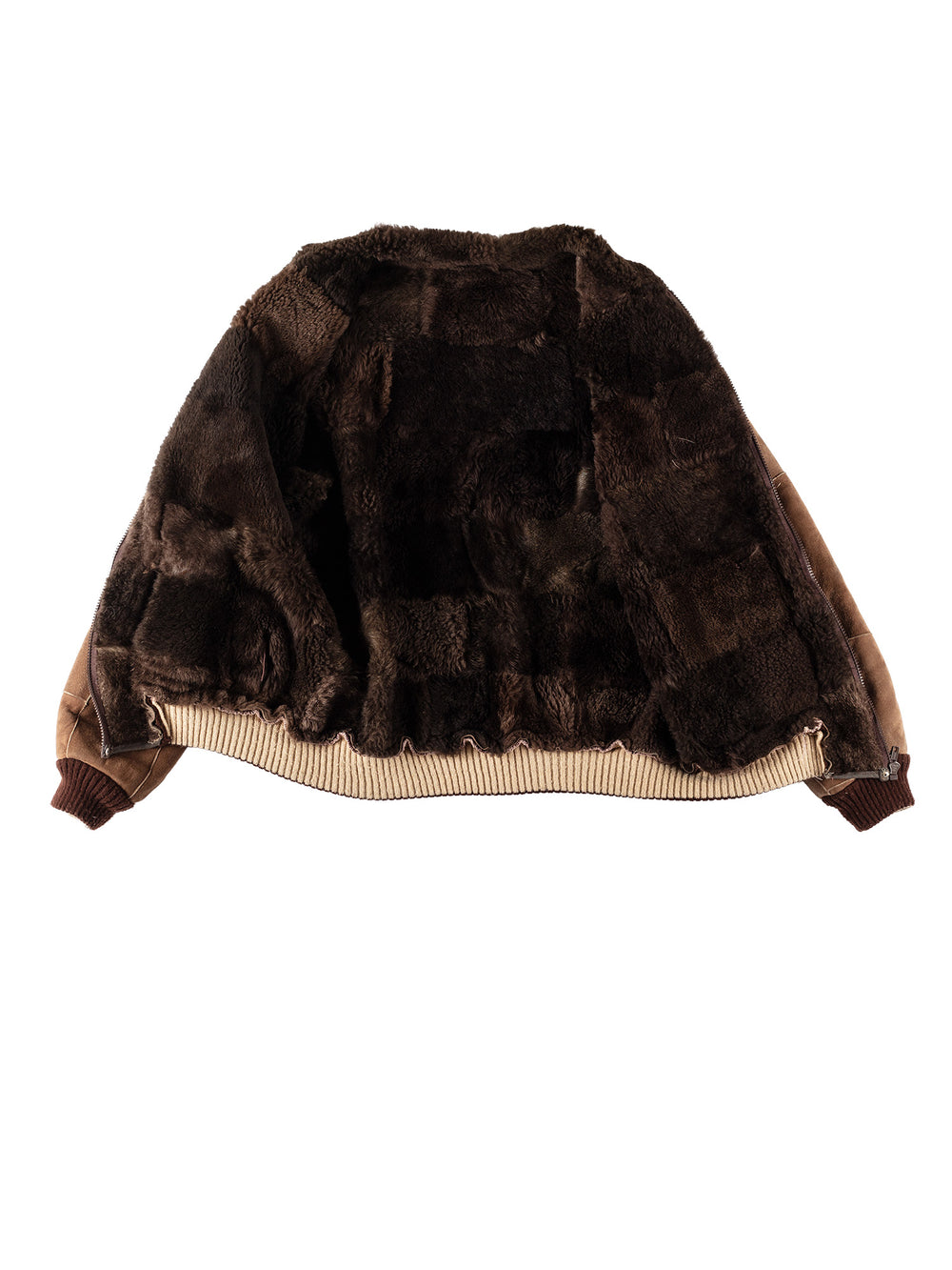 Vintage 80's Women Sheepskin Jacket in BrownMN531