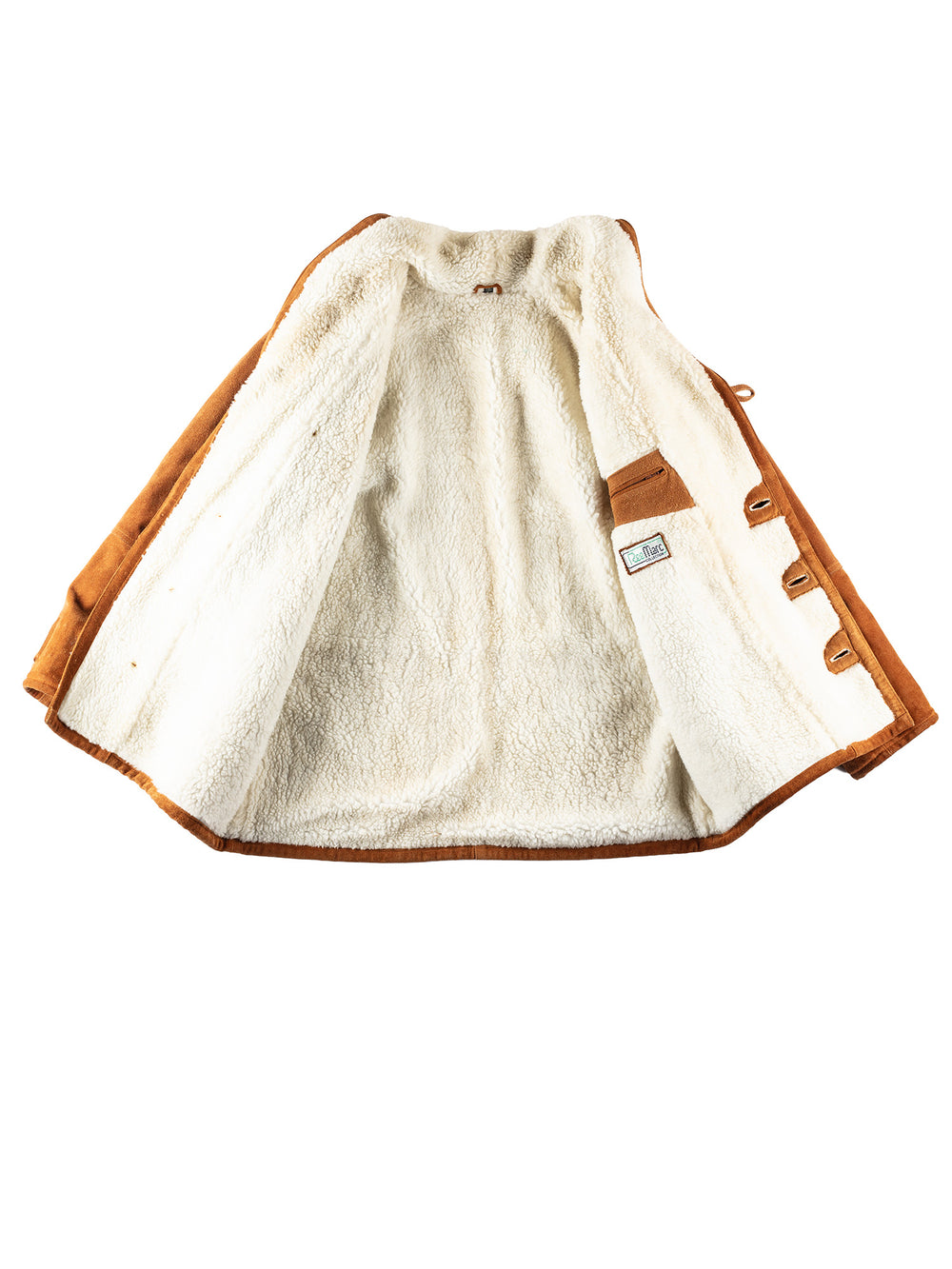 Vintage 80's Men Faux Sheepskin Coat in BrownVN191