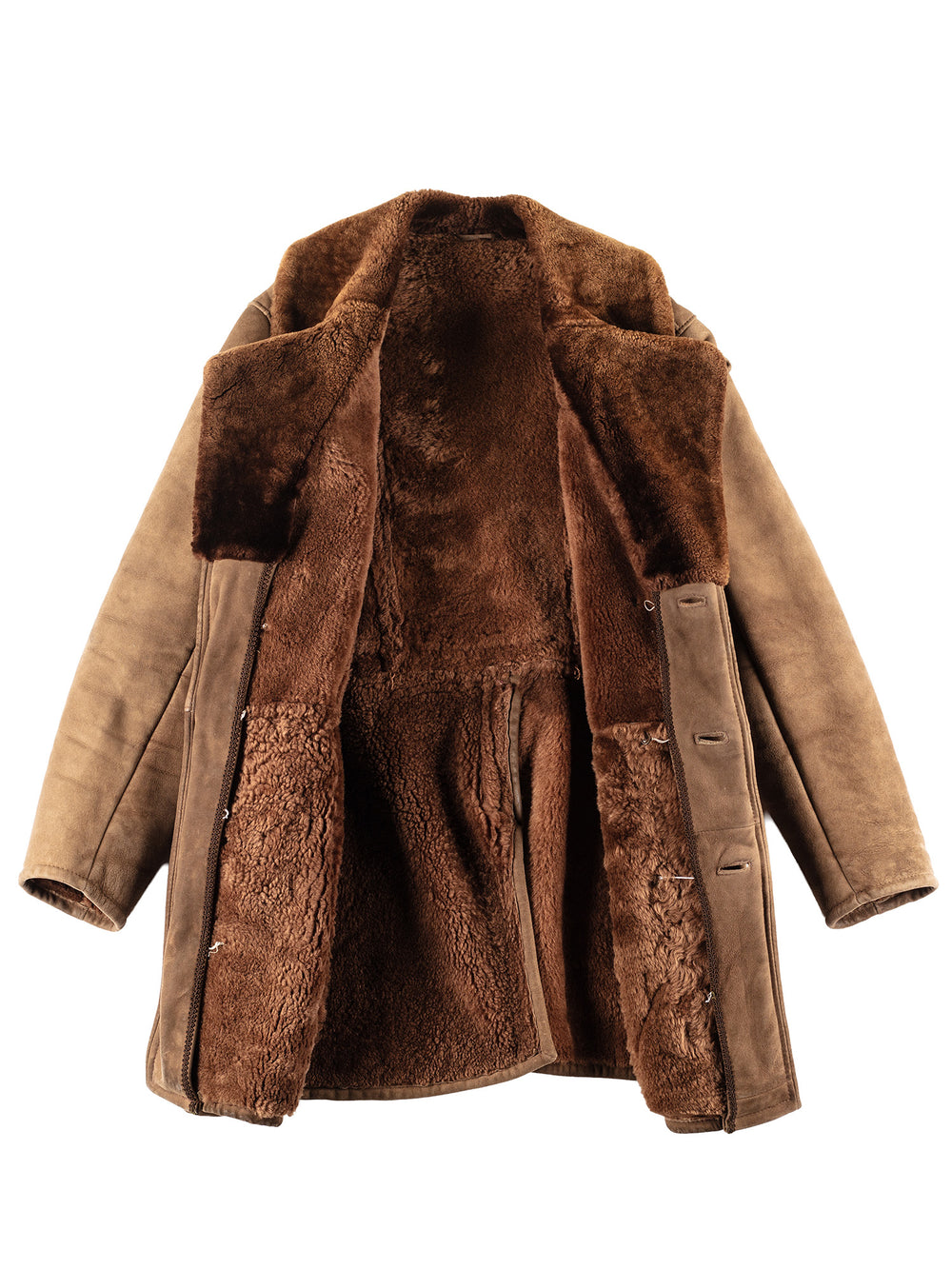 Vintage 70's Men Sheepskin Coat in Brown