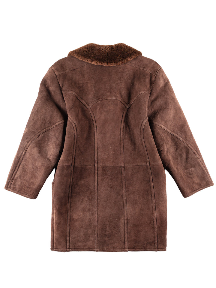 Vintage 70's Men Sheepskin Coat in Brown