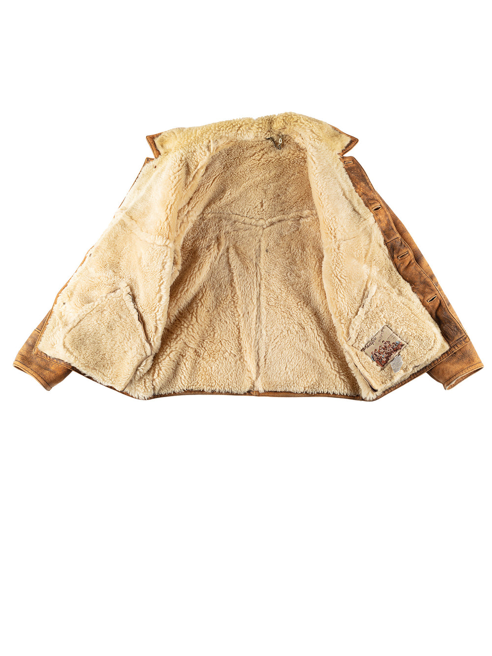 Vintage 80's Men Sheepskin Coat in BrownVN490