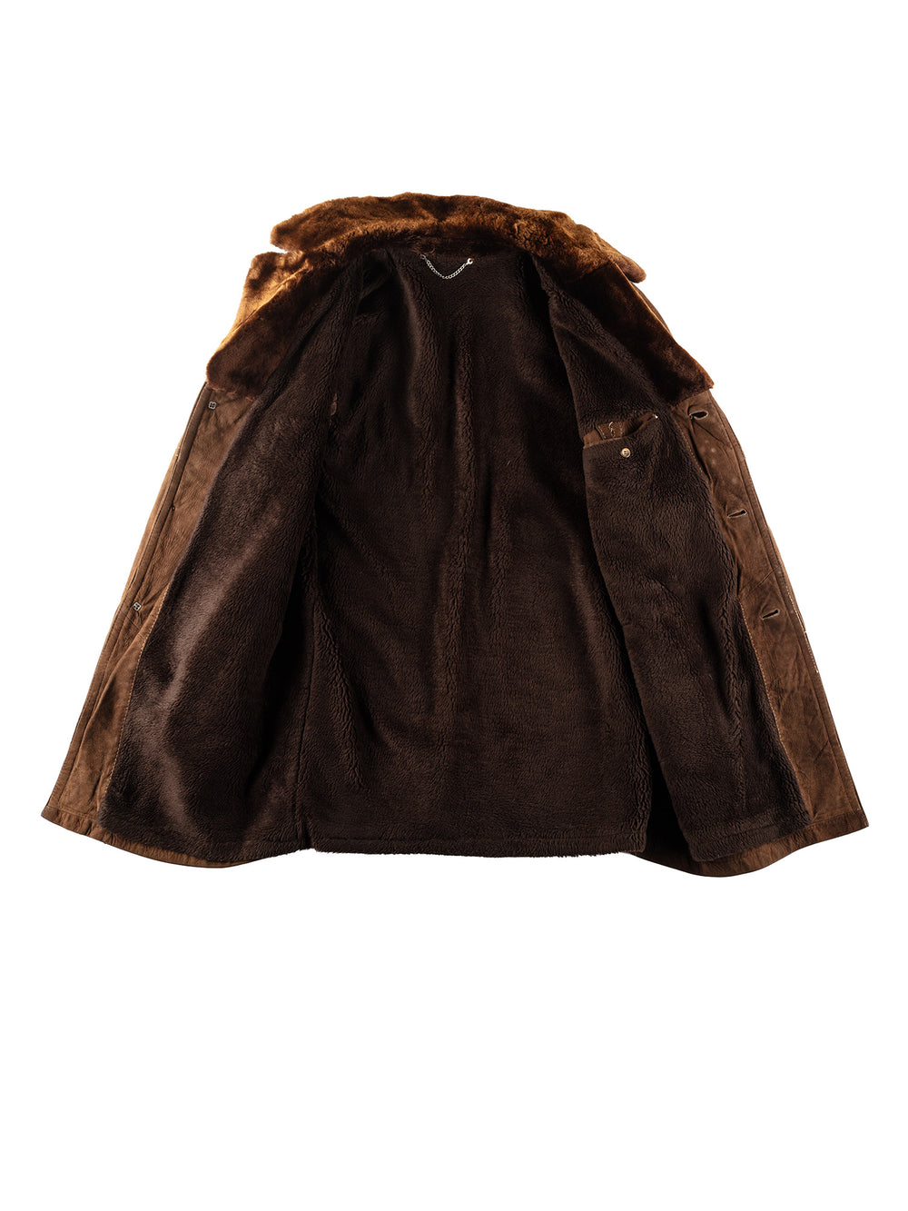 Vintage 90's Men Faux Sheepskin Coat in BrownVN177