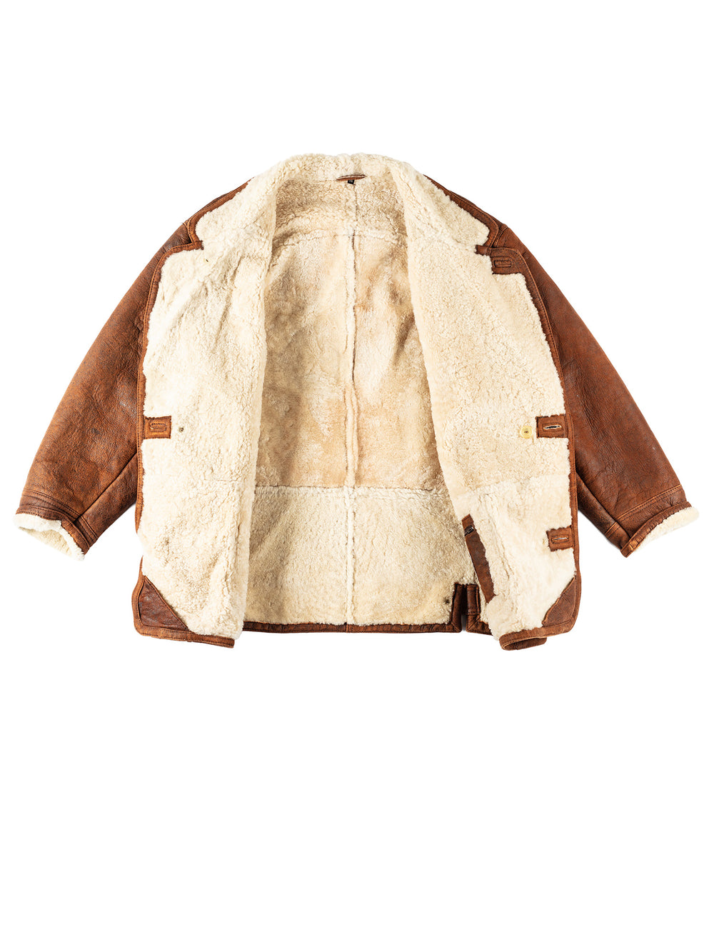 Vintage 80's Men Sheepskin Coat in BrownVN110