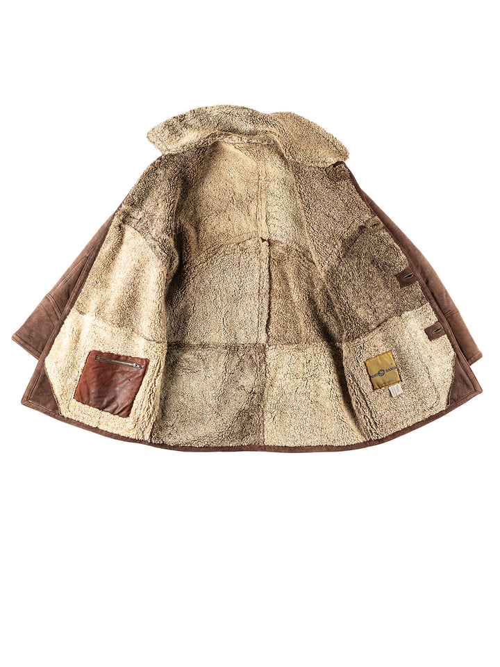 Vintage 80's Men Sheepskin Jacket in BrownVN239