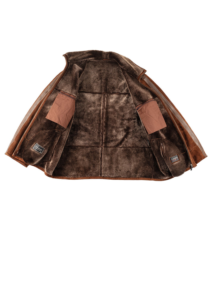 Vintage 90's Men Sheepskin Jacket in BrownVN212