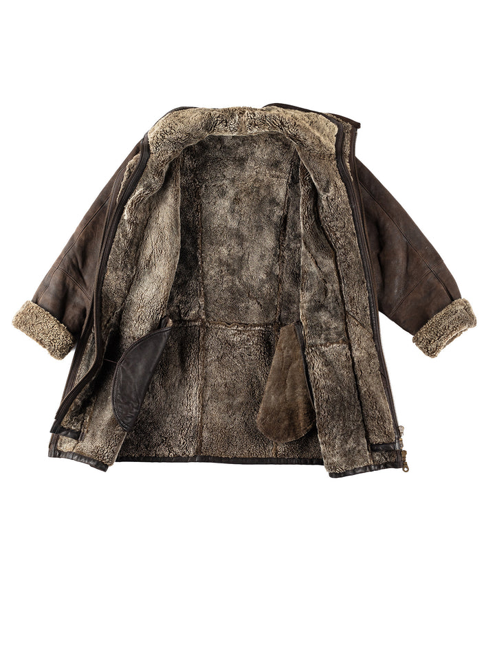 Vintage 90's Women Sheepskin Coat in BrownMN143