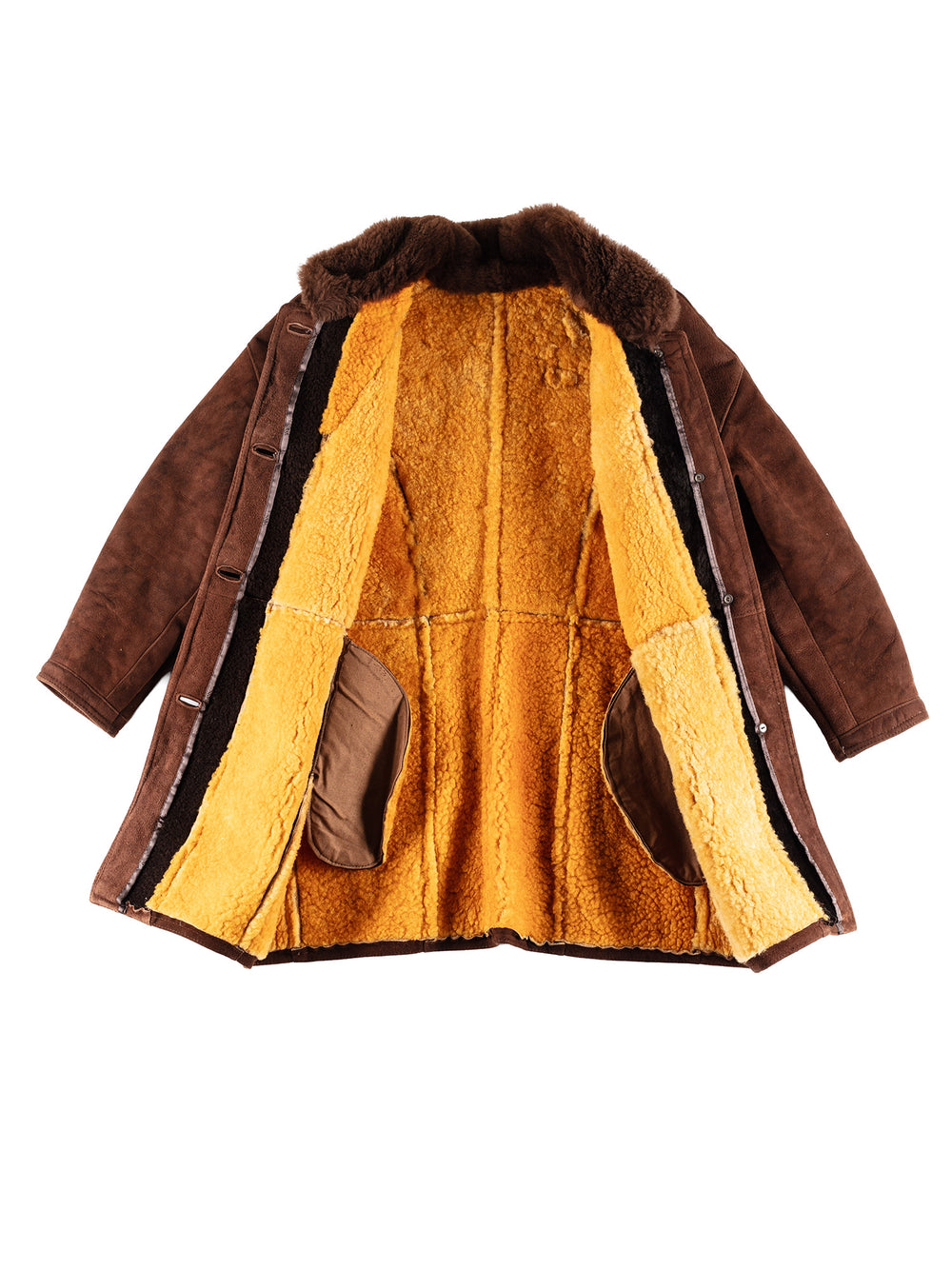 Vintage 80's Women Sheepskin Coat in BrownMN341