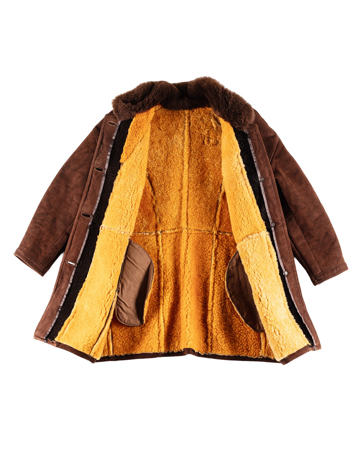 Vintage 80's Women Sheepskin Coat in BrownMN341