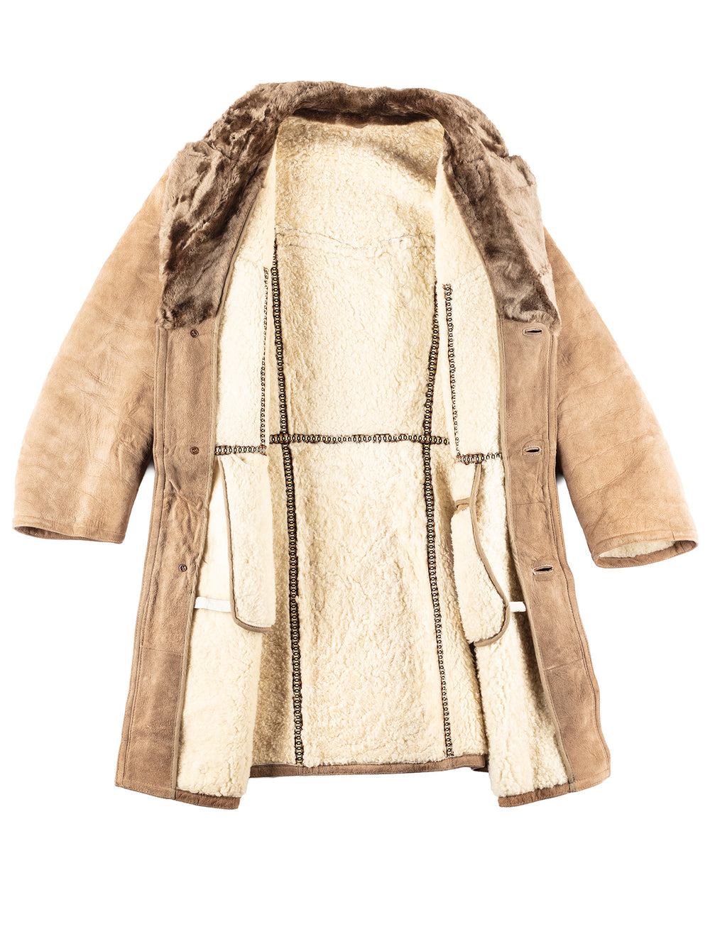 Vintage 70's Men Sheepskin Coat in BeigeVN093