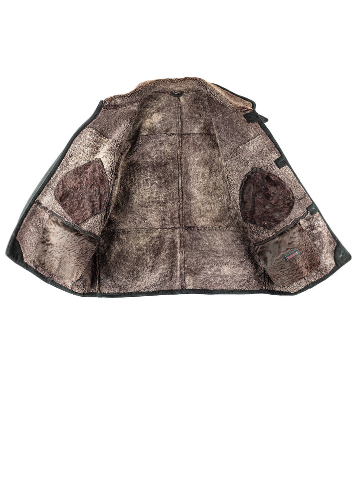 Vintage 90's Men Sheepskin Coat in GreenVN265