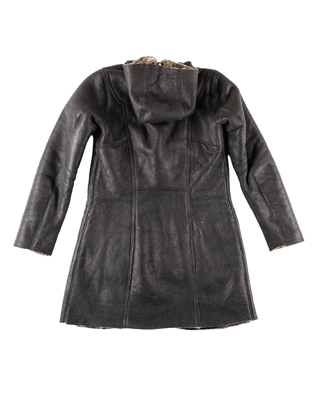Vintage 80's Women Sheepskin Coat in Black