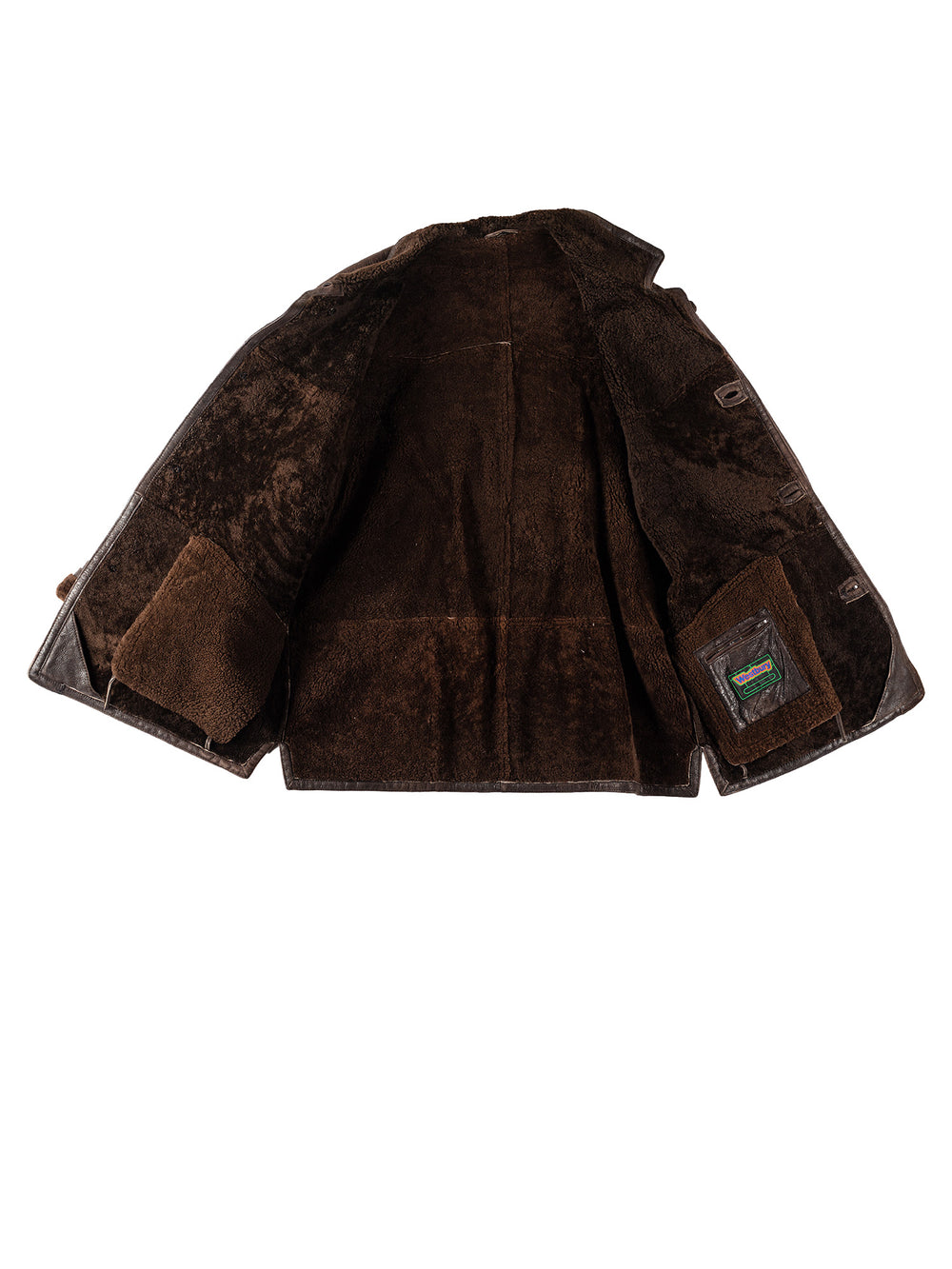 Vintage 80's Men Sheepskin Coat in BrownVN339